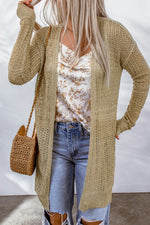 Load image into Gallery viewer, Openwork Dropped Shoulder Open Front Cardigan
