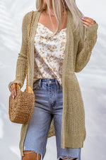 Load image into Gallery viewer, Openwork Dropped Shoulder Open Front Cardigan
