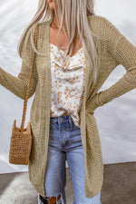 Load image into Gallery viewer, Openwork Dropped Shoulder Open Front Cardigan
