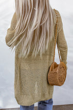Load image into Gallery viewer, Openwork Dropped Shoulder Open Front Cardigan
