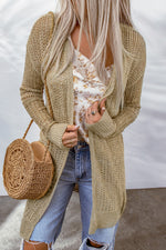 Load image into Gallery viewer, Openwork Dropped Shoulder Open Front Cardigan
